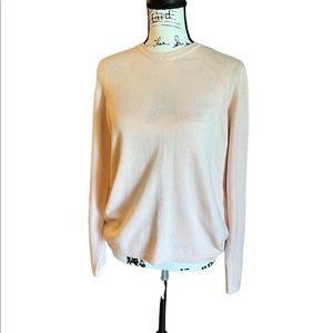 Orvis cashmere cotton blend light pink comfy top